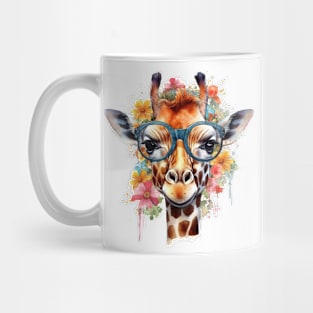 Watercolor Floral Giraffe Mug